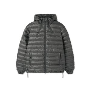 글로시 쓰리웨이 라이트 후디 패딩_다크그레이