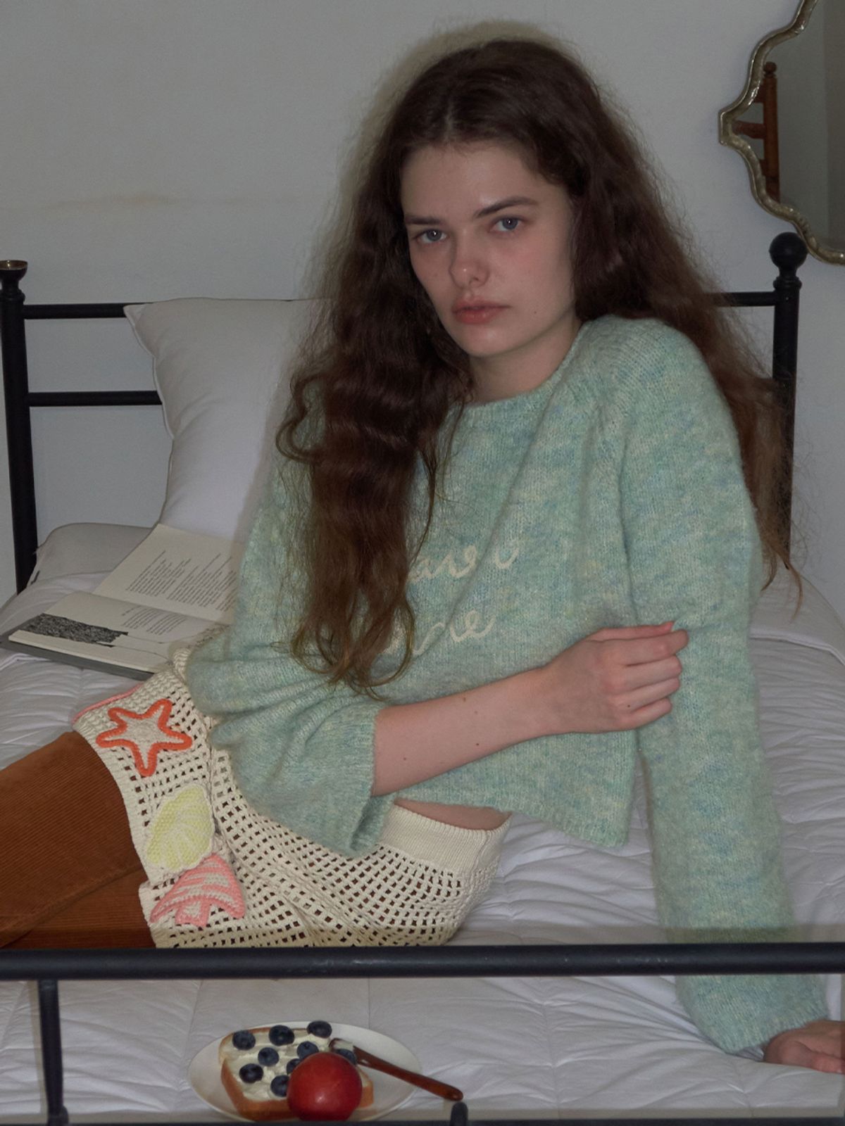 메종크렘(MAISON CREME) Gelato Lettering Knit _ Apple Mint