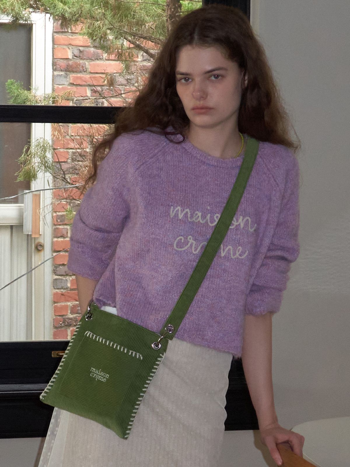 메종크렘(MAISON CREME) Petit Collage Bag_Corduroy Matcha