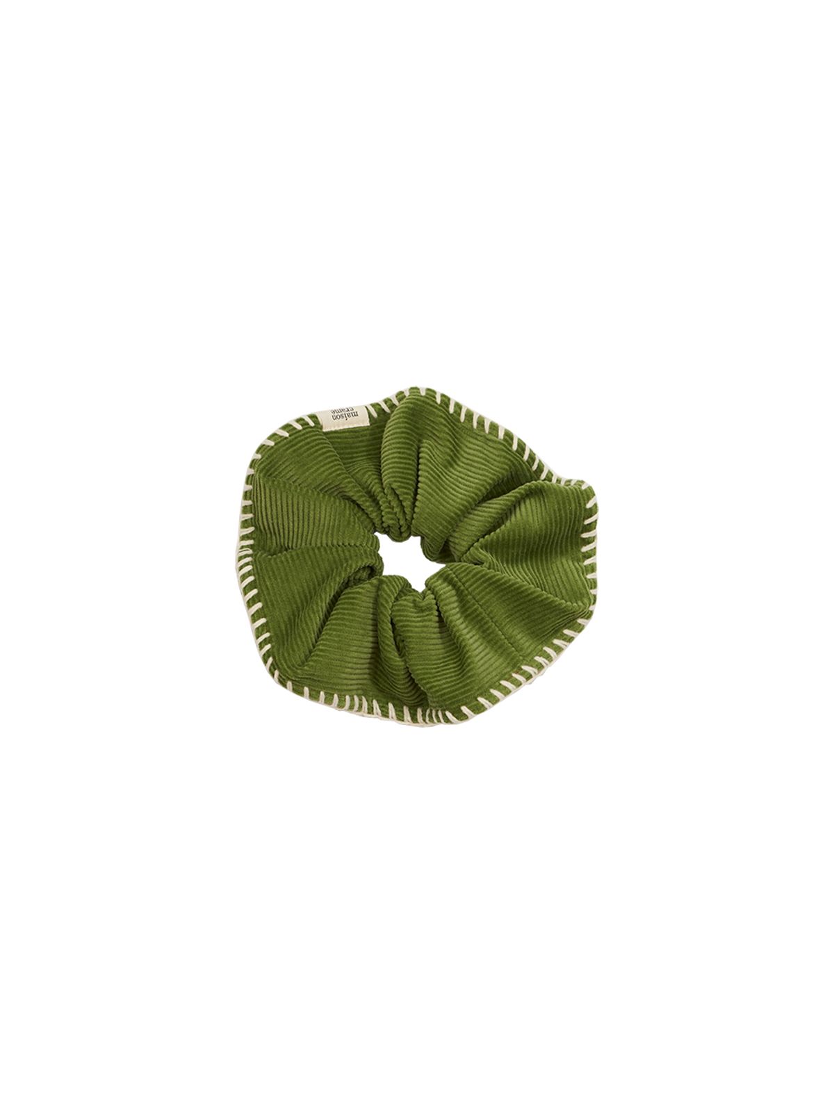 메종크렘(MAISON CREME) Stitch Scrunch _ Corduroy matcha