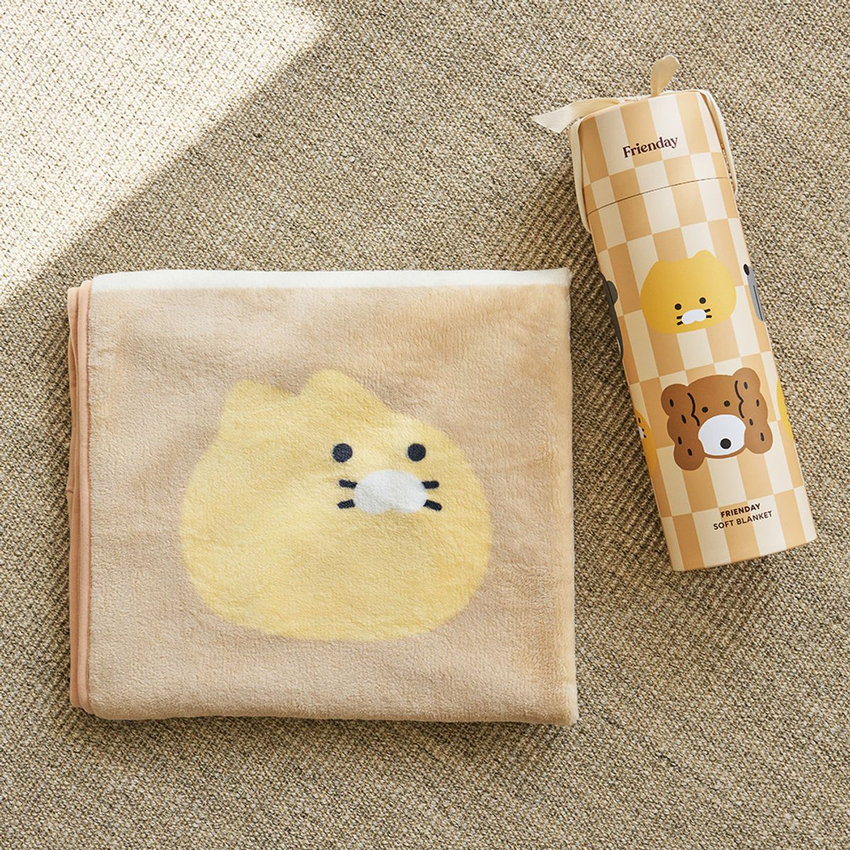 카카오프렌즈(KAKAO FRIENDS) FRIENDAY 기프트팩 무릎 담요 베이지_춘식이