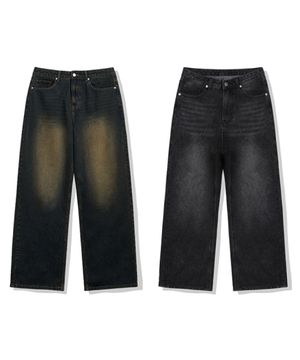 [SET] 입체 백포켓 벌룬 워싱 와이드 데님 팬츠 9 Color [ULZD_0049]