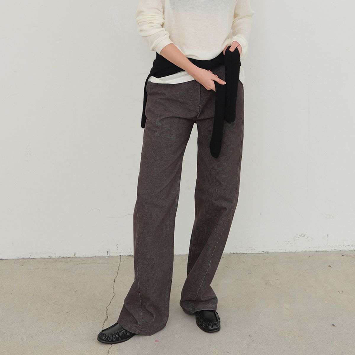 노우드(NOEUD) Arc Corduroy Pants (Charcoal)