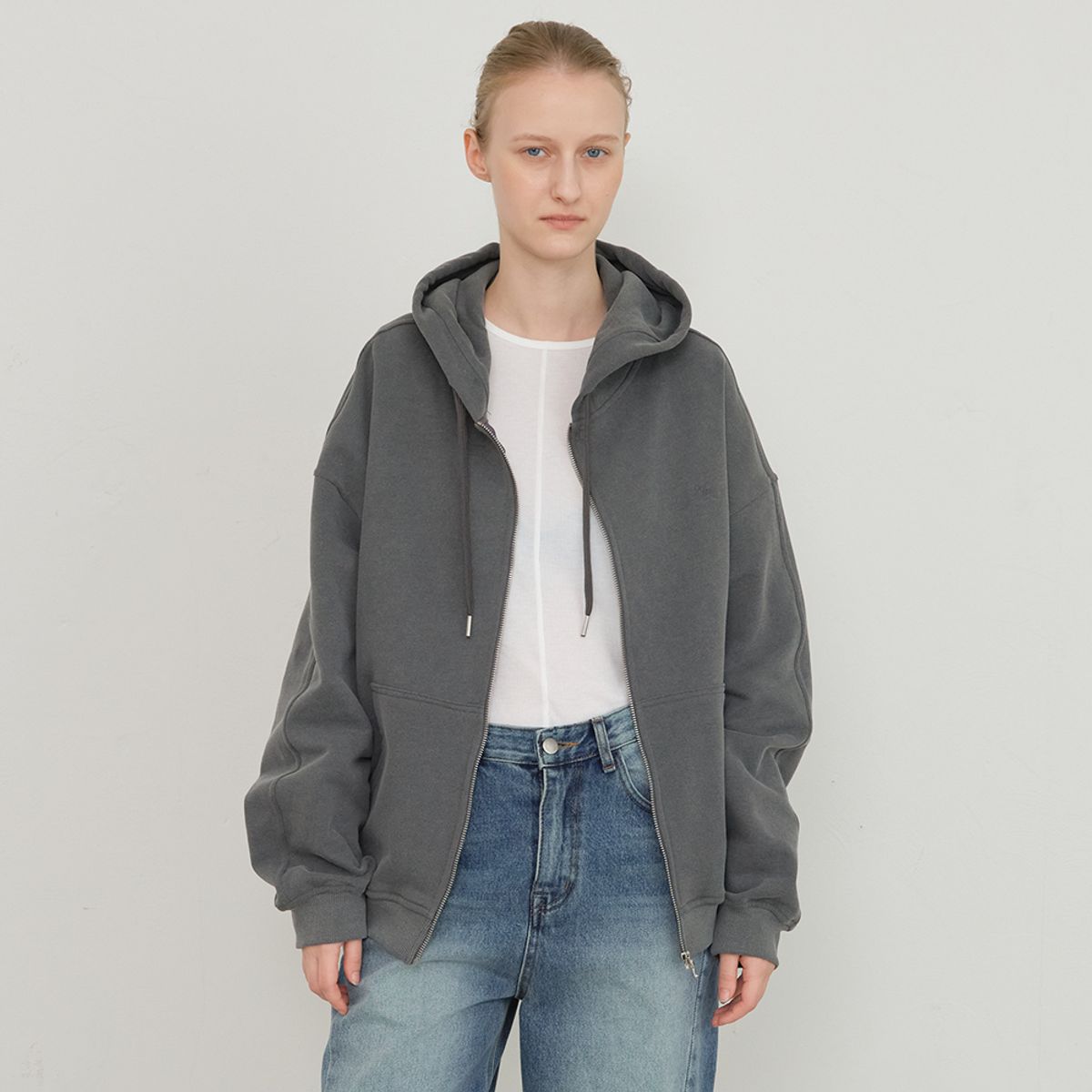 노우드(NOEUD) Pigment Hoodie (Charcoal)