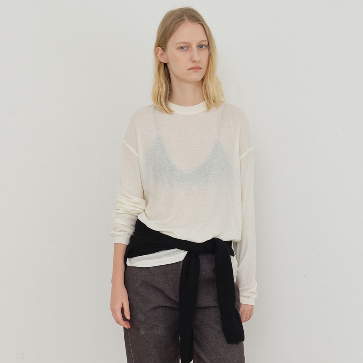 노우드(NOEUD) Soft Waffle Tee (Ivory)