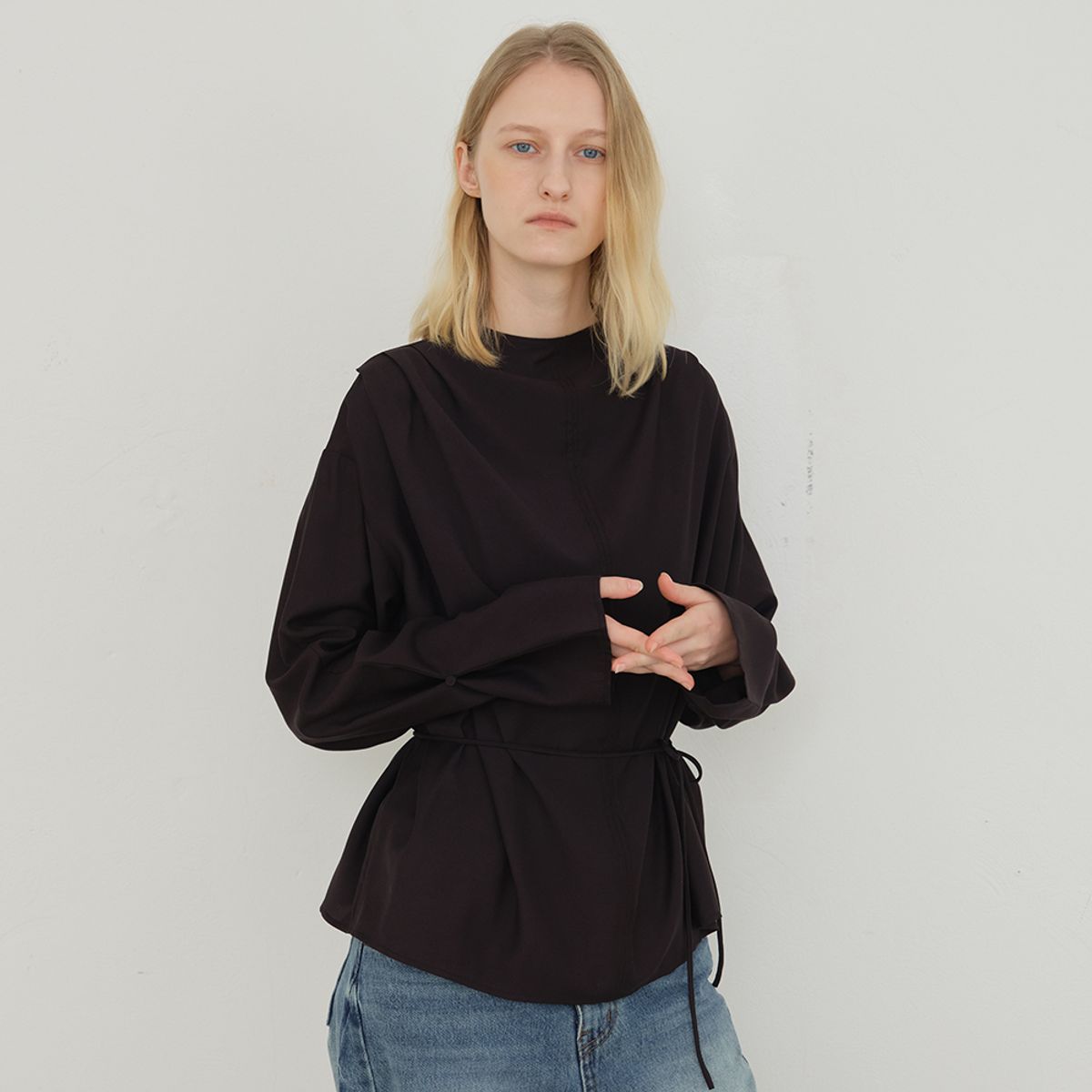 노우드(NOEUD) Autumn Line Blouse (Black)