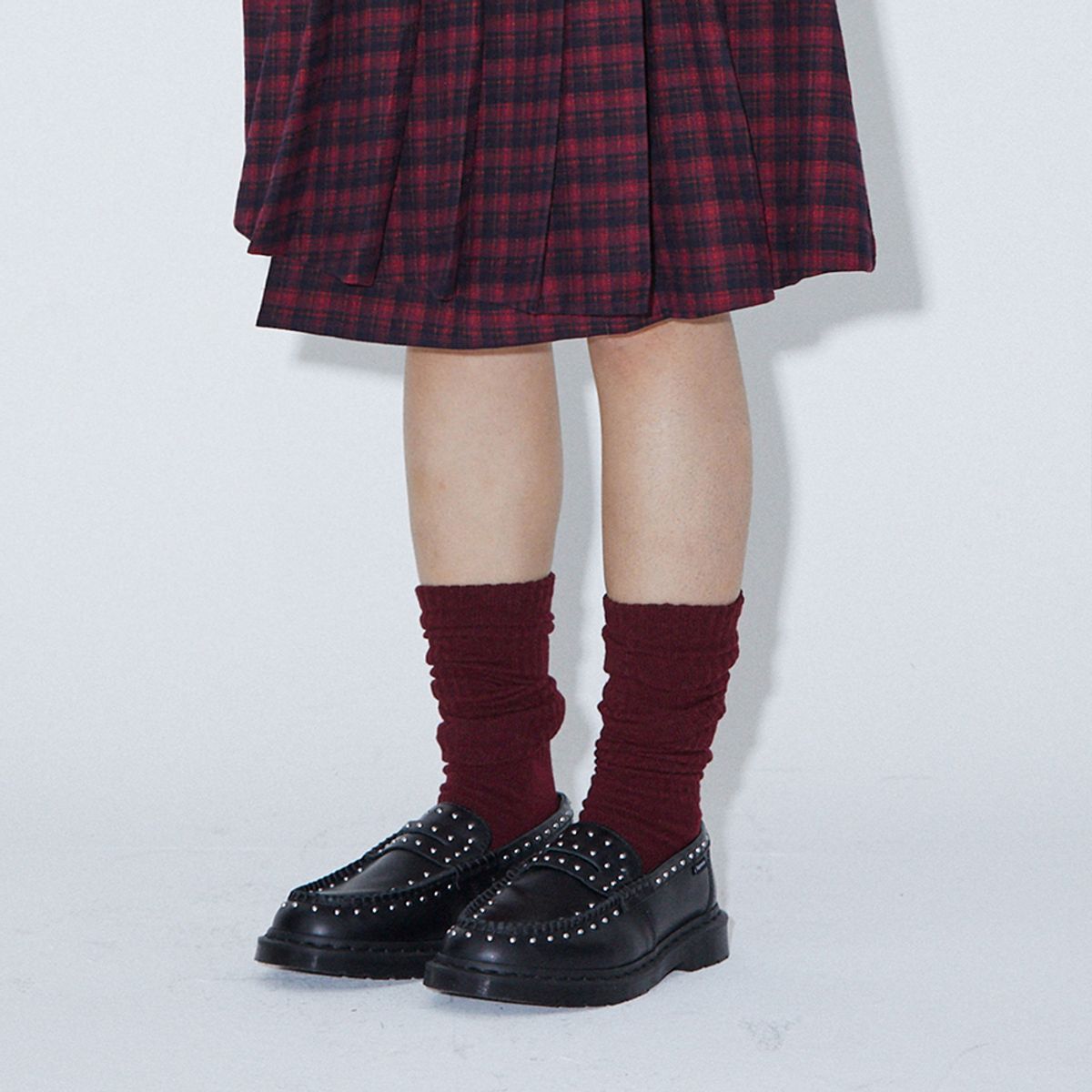 라라폭스(LALAFOX) LOOSE KNIT KNEE SOCKS RED 양말 BR4AK001
