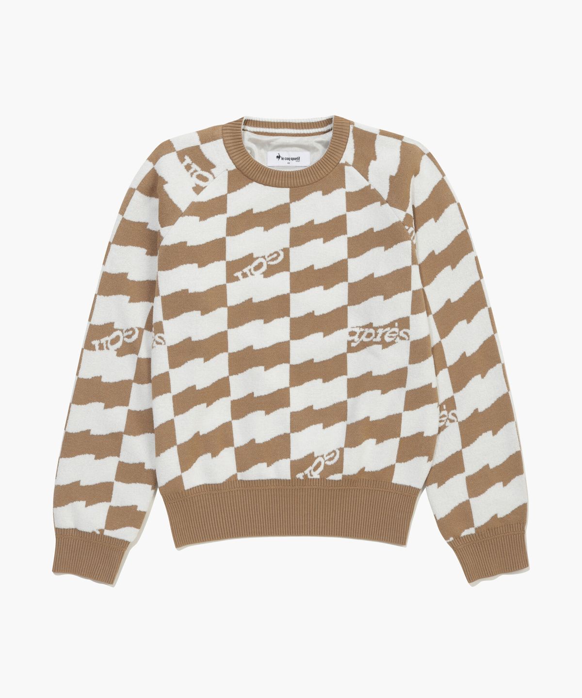 르꼬끄 골프(LECOQ GOLF) 여성 플래그 패턴 부클 방풍 스웨터 _BEGE GQ422LKPO2