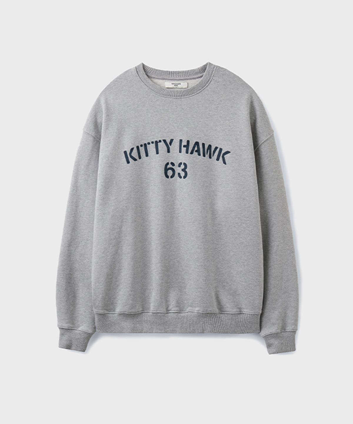 유니온블루(UNION BLUE) KITTY HAWK LOGO PRINTED SWEATSHIRT [MELANGE GRAY]