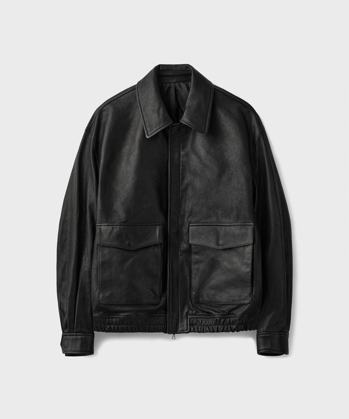 유니온블루(UNION BLUE) ITALY LAMBSKIN A2 JACKET [BLACK]