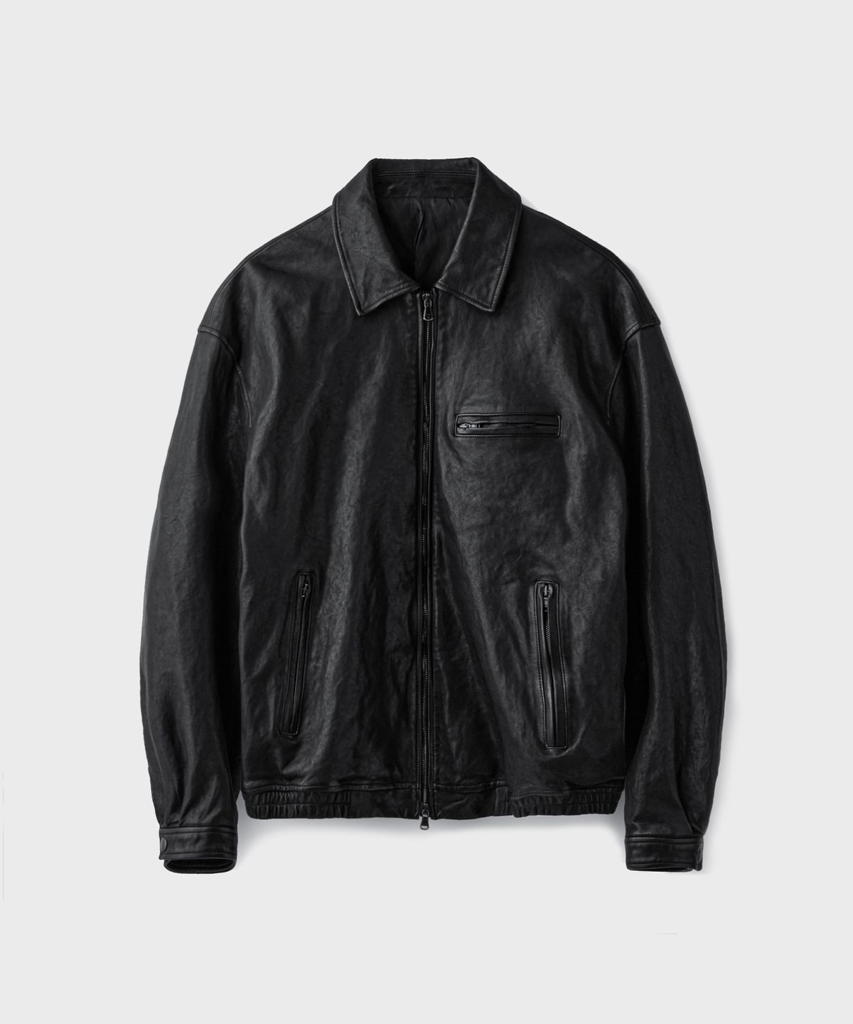 유니온블루(UNION BLUE) ITALY LAMBSKIN SINGLE JACKET [BLACK EDITION]