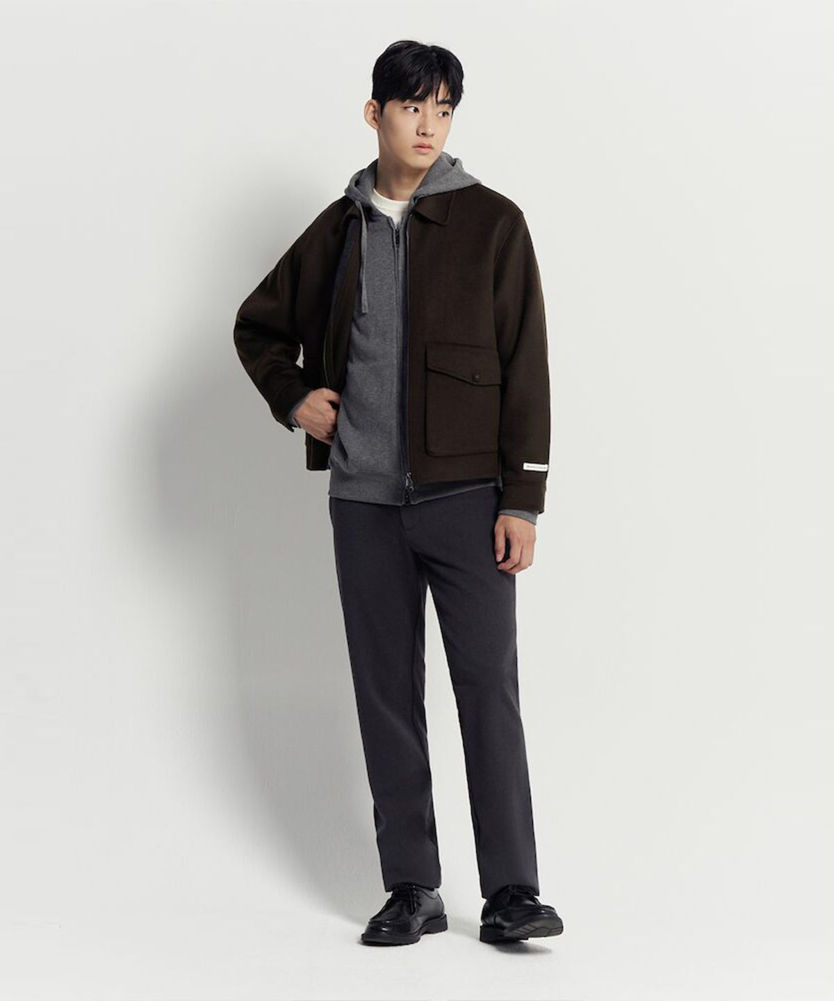 빈폴 멘(BEANPOLE MEN) 기모 스탠다드핏 슬랙스  애쉬