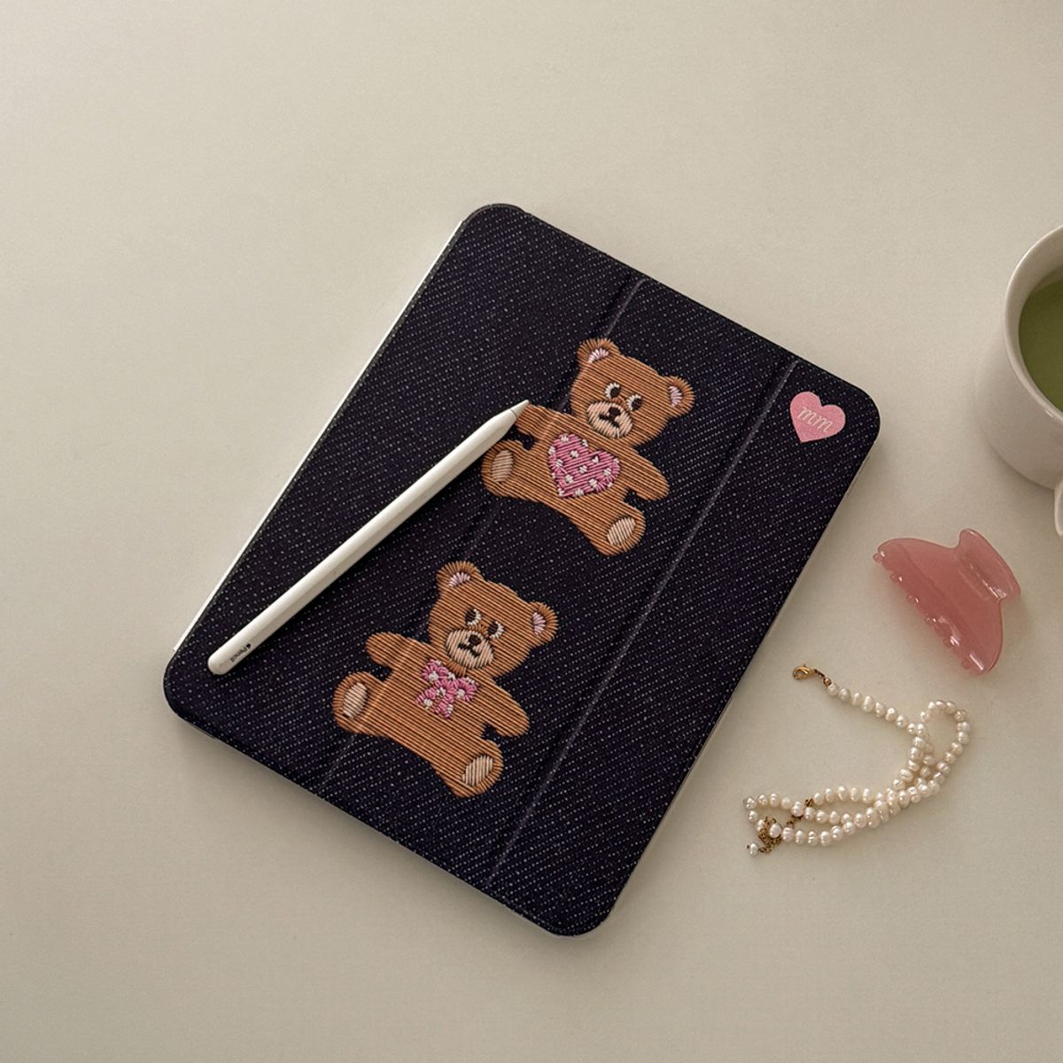 메이드모먼(MADEMOMENT) love teddy stitch 디자인 [아이패드 케이스]