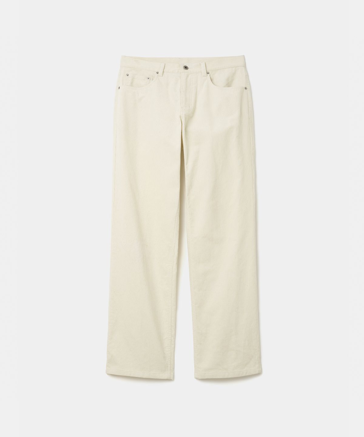 유니폼브릿지(UNIFORM BRIDGE) corduroy slim straight pants ecru