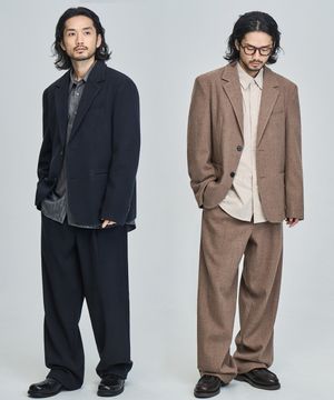 울 릴렉스드핏 블레이저 셋업