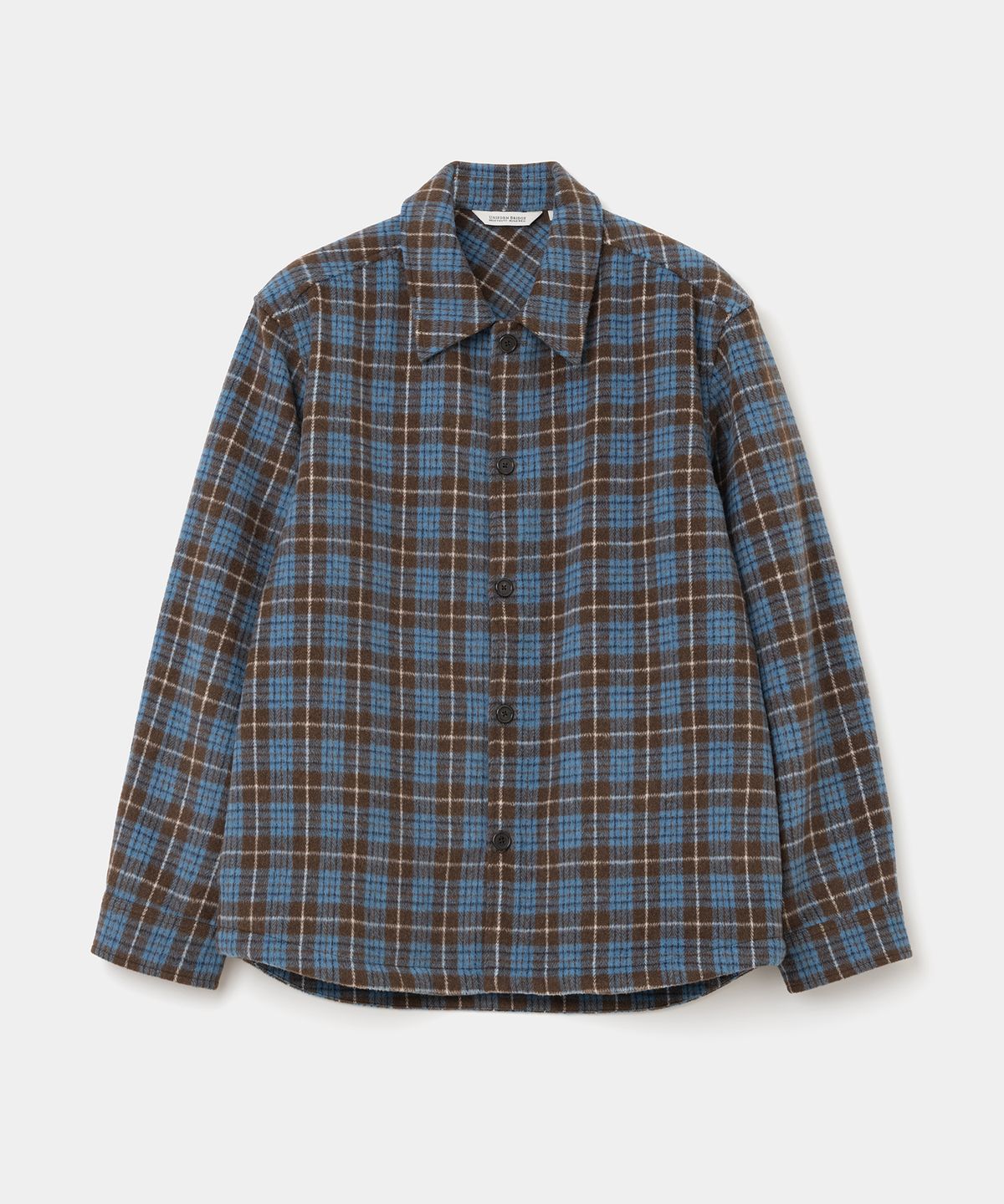 유니폼브릿지(UNIFORM BRIDGE) wool heavy check shirt blue