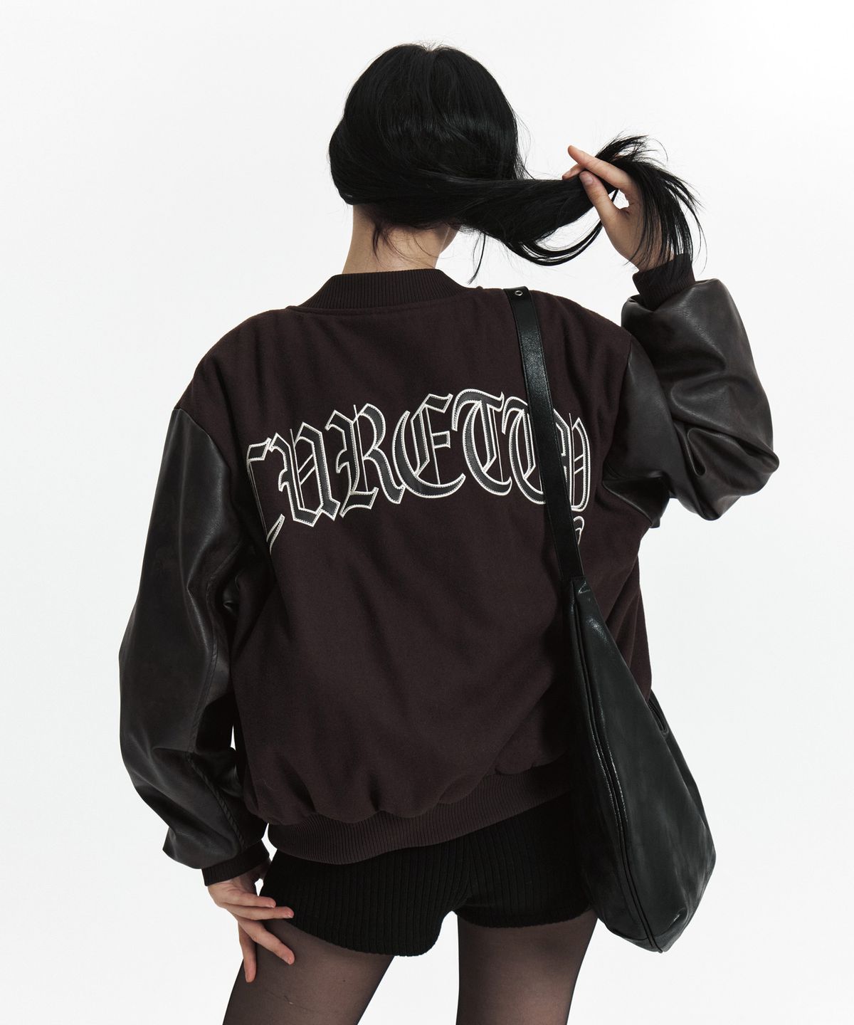 큐리티(CURETTY) C DOUBLE-TEXTURE C VARSITY JACKET_BROWN
