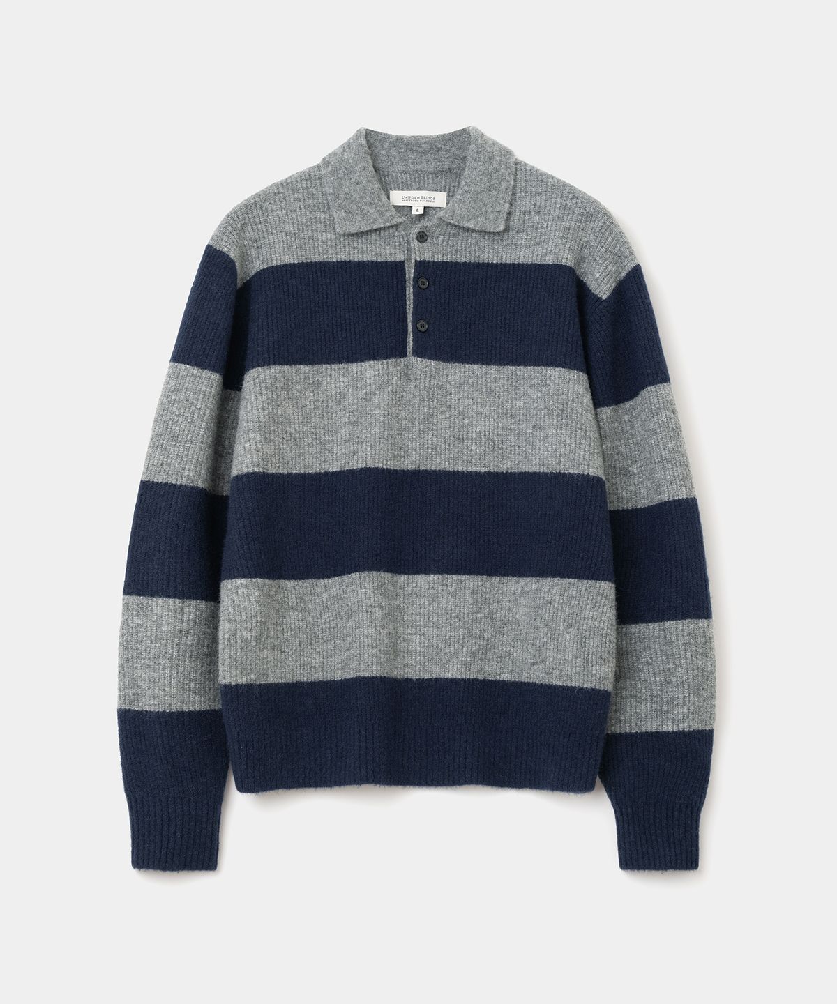 유니폼브릿지(UNIFORM BRIDGE) collar rugby knit blue