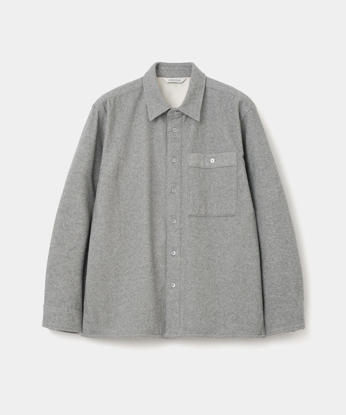 유니폼브릿지(UNIFORM BRIDGE) wool pocket shirt light grey