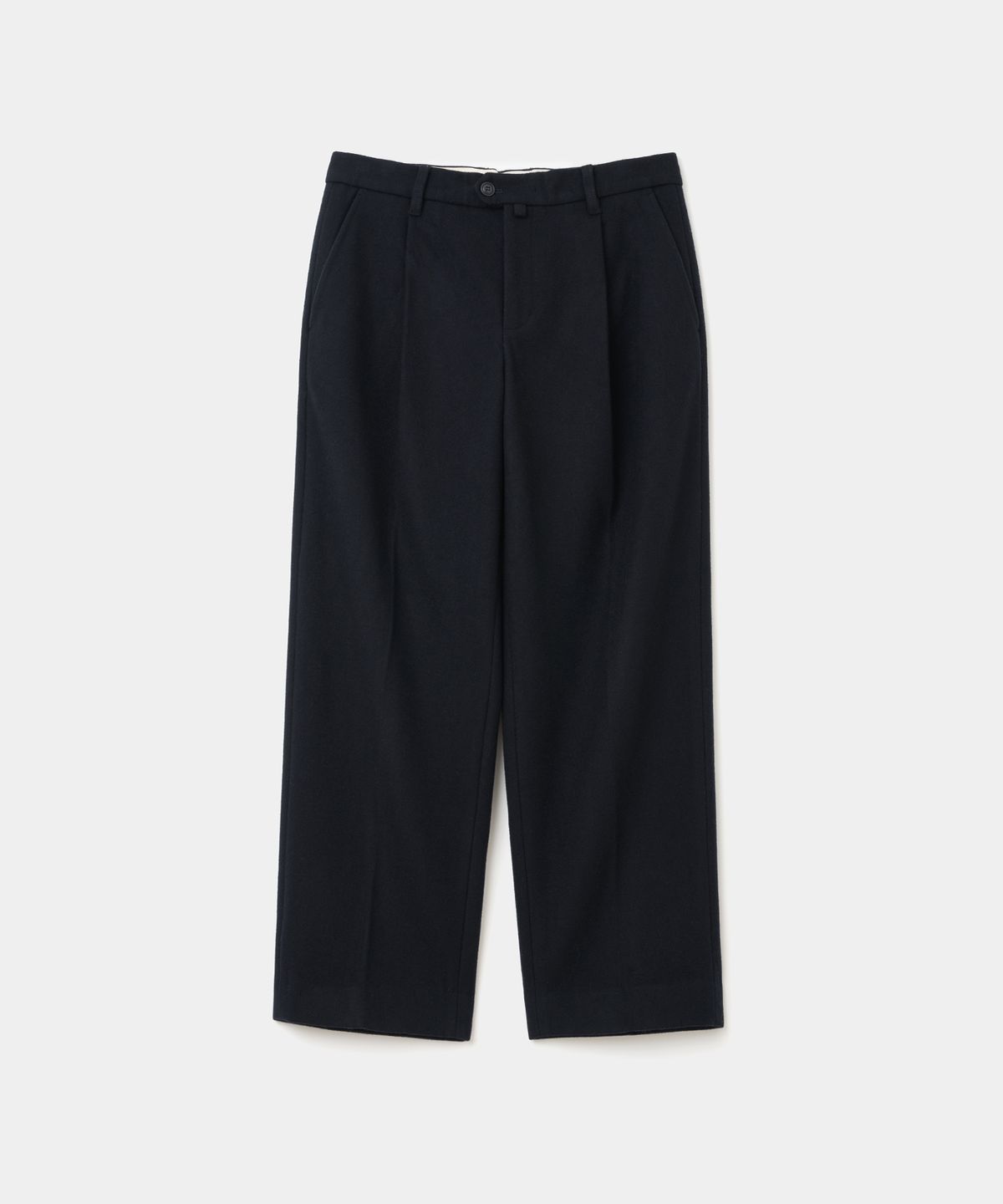 유니폼브릿지(UNIFORM BRIDGE) wool one tuck cropped slacks navy