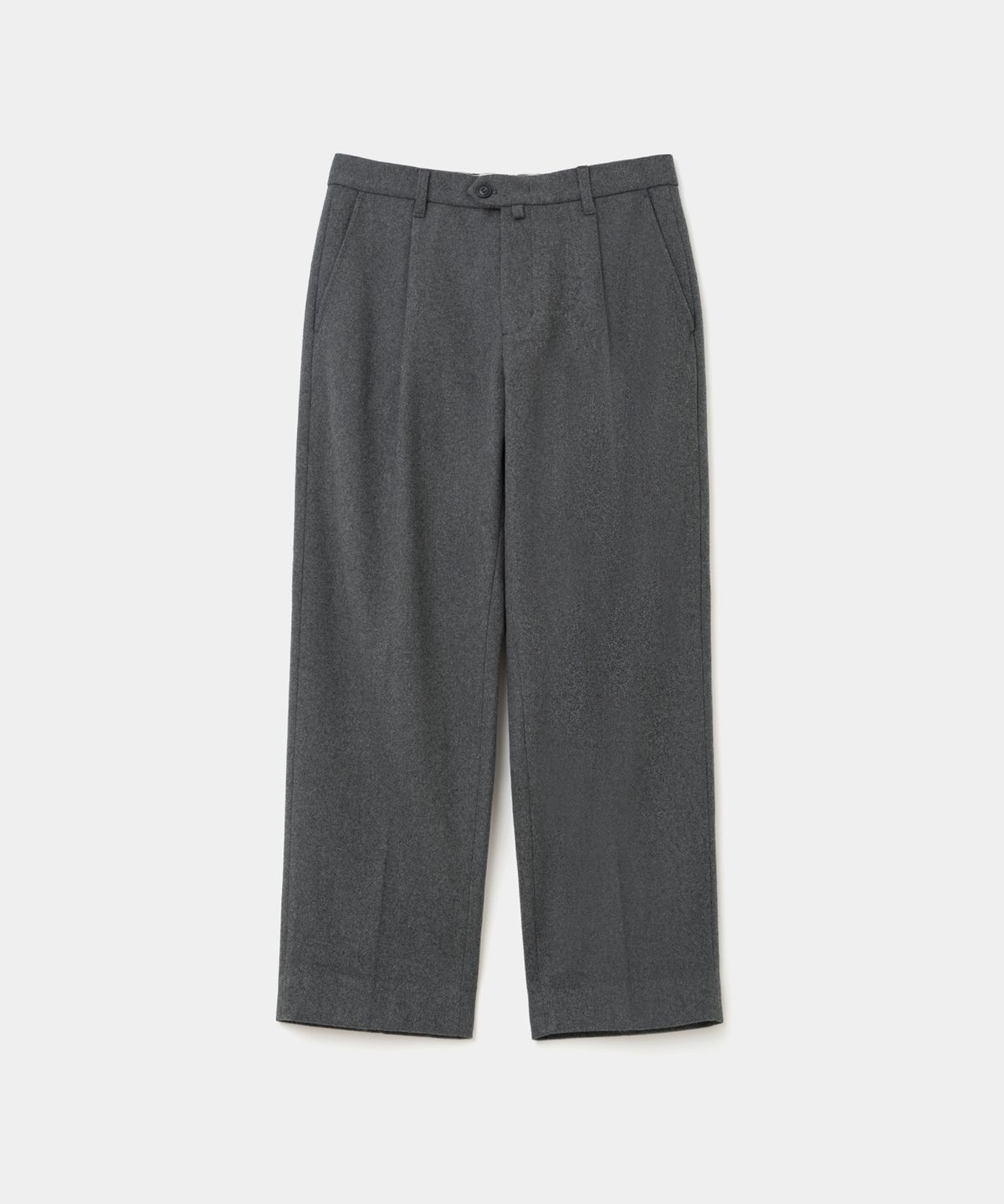 유니폼브릿지(UNIFORM BRIDGE) wool one tuck cropped slacks charcoal