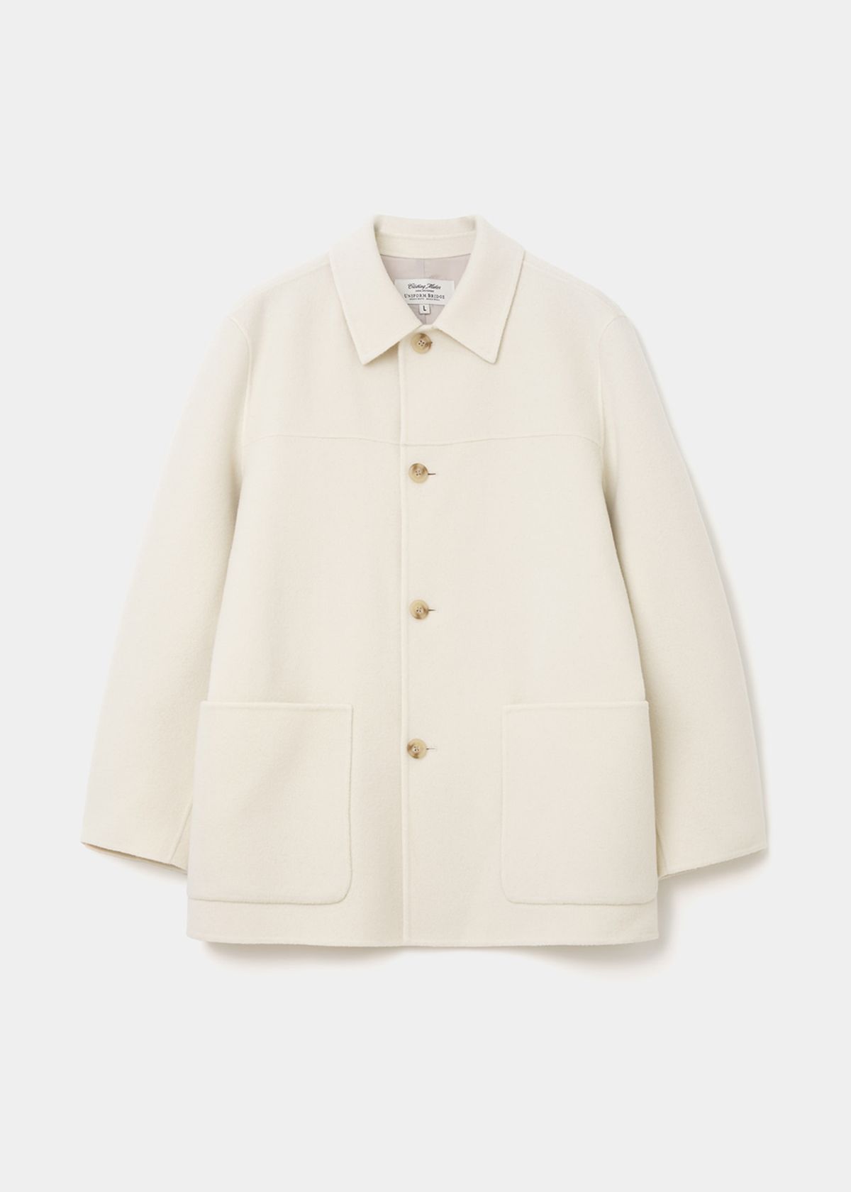유니폼브릿지(UNIFORM BRIDGE) cashmere blend handmade car coat ivory