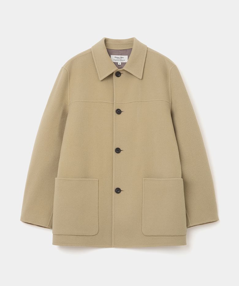 cashmere blend handmade car coat beige