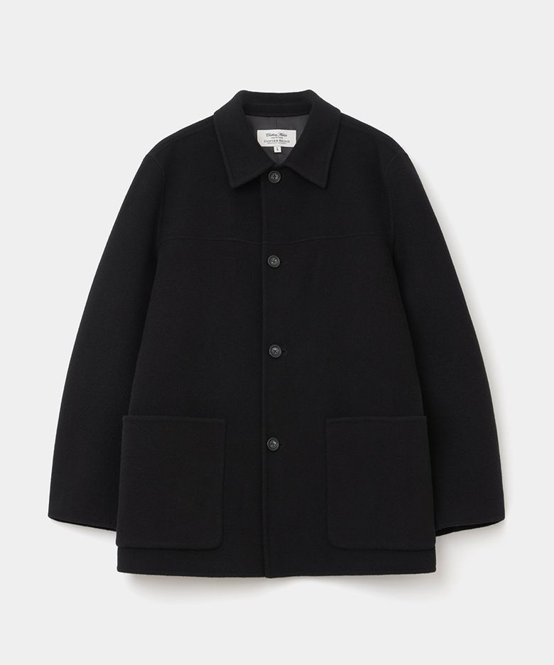 cashmere blend handmade car coat black