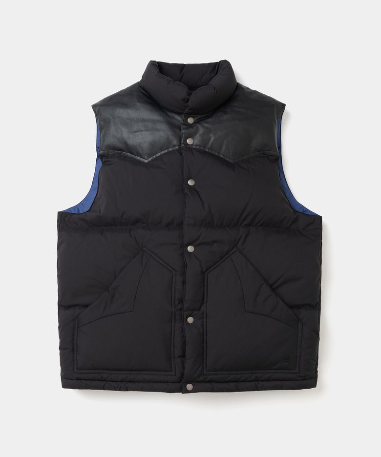 western down vest black
