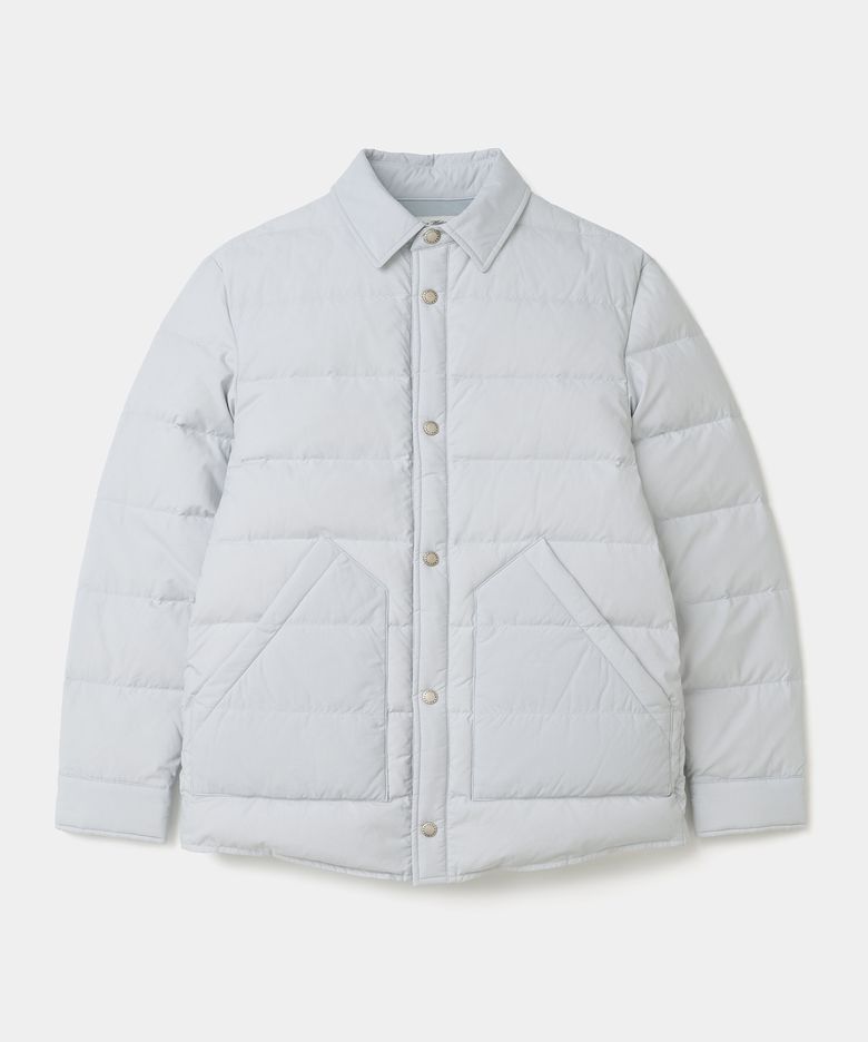 feather down shirt jacket light grey