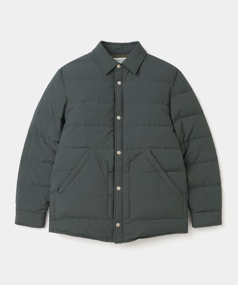 feather down shirt jacket charcoal