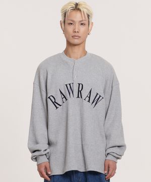 RAWRAW 와플 스냅 헨리넥 (그레이)