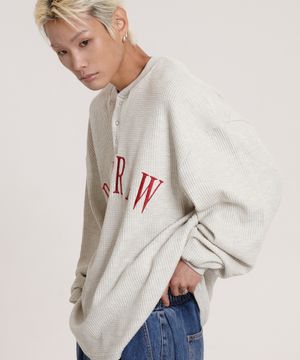 RAWRAW 와플 스냅 헨리넥 (오트밀)