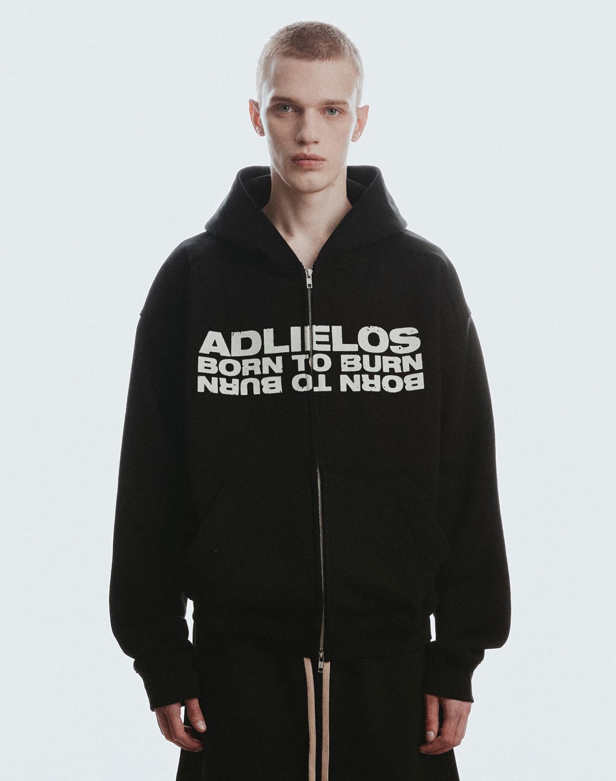 에드리엘로스(ADLIELOS) 본투번 커버 집업 후디 [블랙]