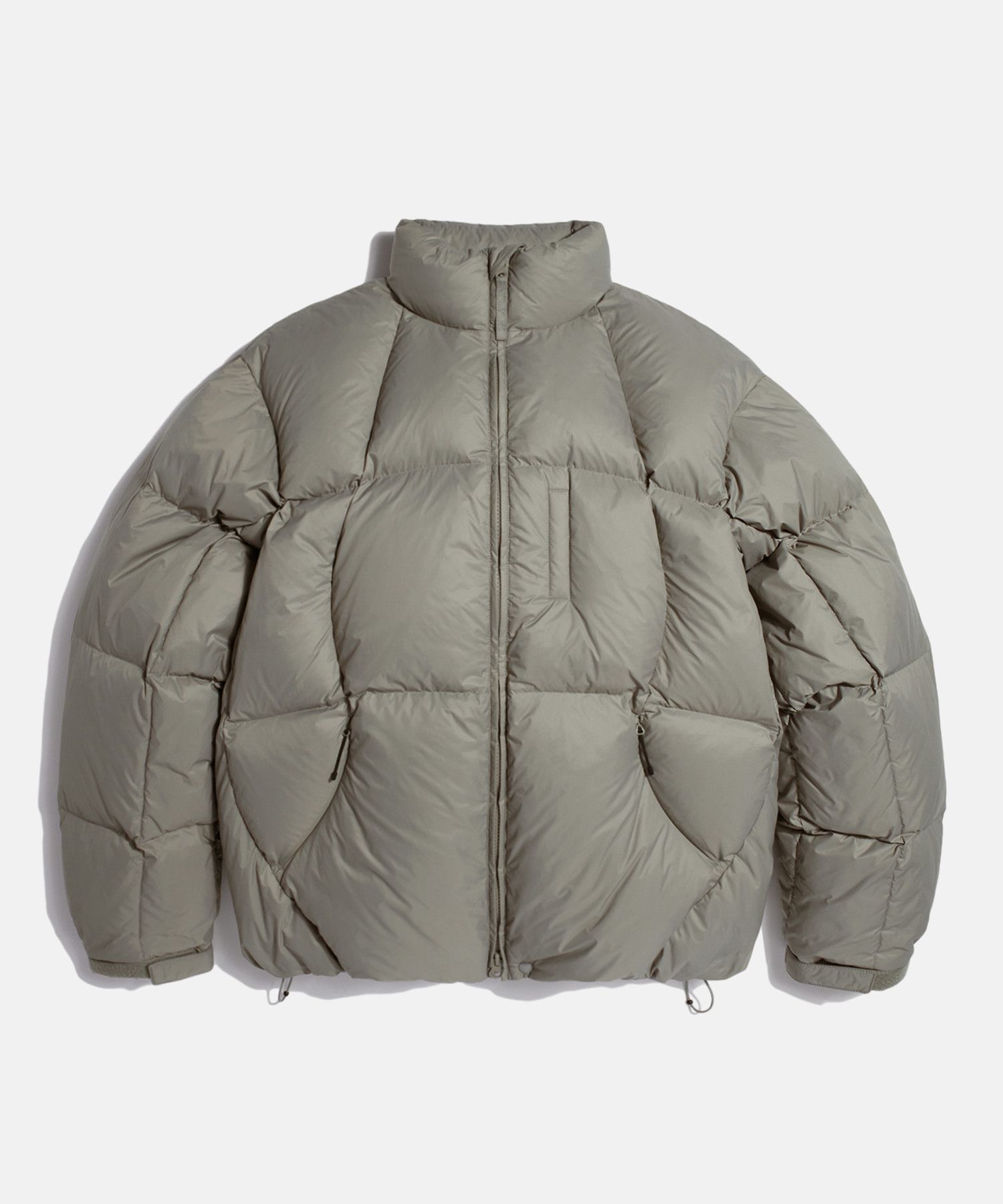 MUSINSA | ESPIONAGE Wave Puffer Down Jacket Stone Grey