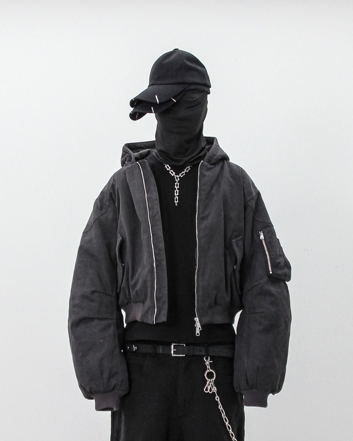 로어링라드(ROARINGRAD) 워시드 후드 봄버 자켓 에쉬 블랙