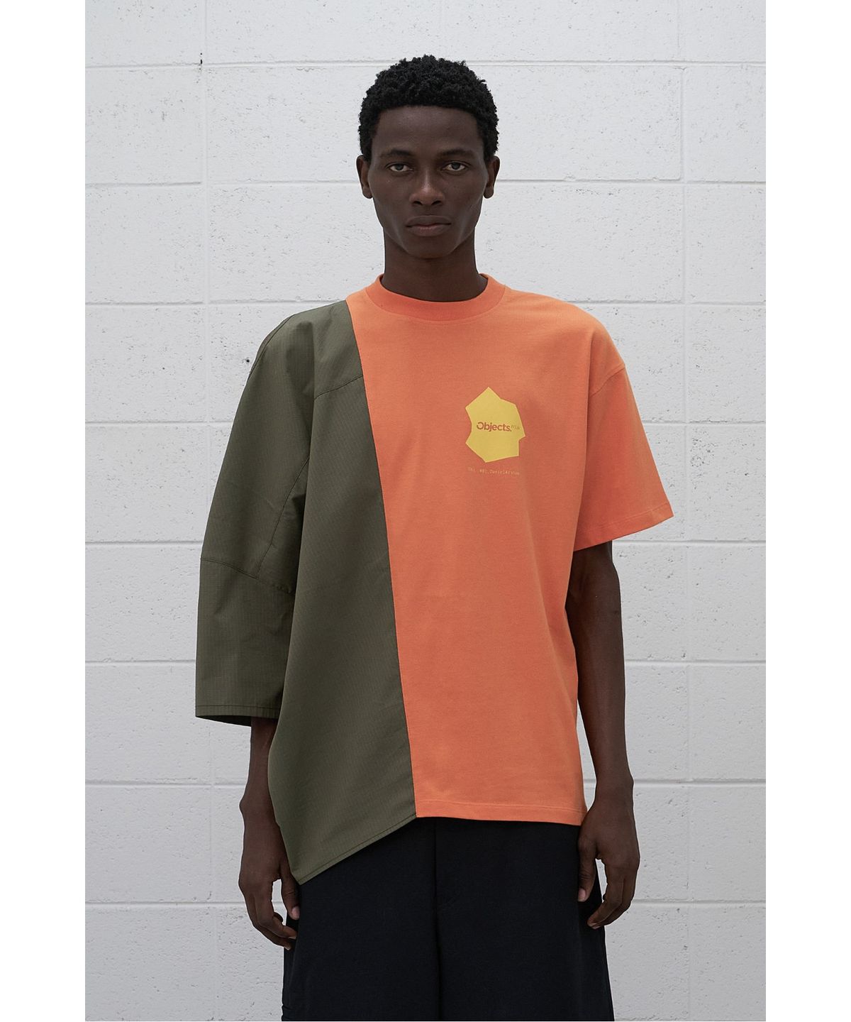 래코드(RECODE) (RE;CODE × OBJECTS IV LIFE by Daniel Arsham) Half Fabric Mixed Top R0TAX25220ORX