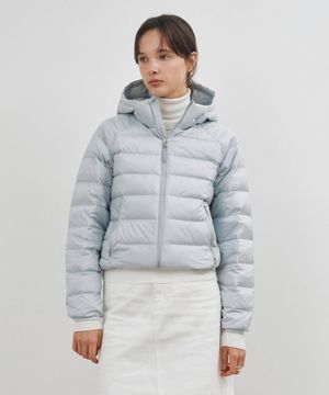 [우먼] [덕다운ver.] 라이트웨이트 후드 덕다운 패딩 자켓 스카이블루 COWJP001SKYBLUE