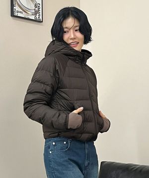 [우먼] [덕다운ver.] 라이트웨이트 후드 덕다운 패딩 자켓 브라운 COWJP001BROWN