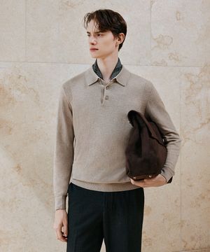 25FW 캐시미어 울 블렌드 카라 니트 오트밀
