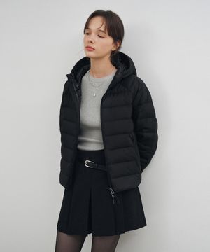 [우먼] [덕다운ver.] 라이트웨이트 후드 덕다운 패딩 자켓 블랙 COWJP001BLACK