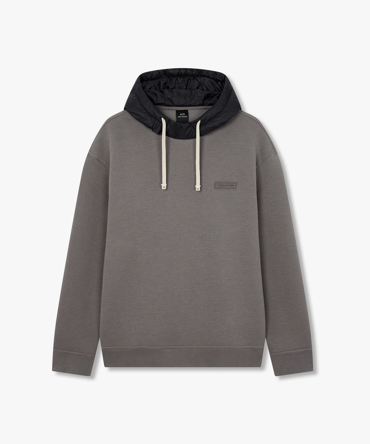 아르마니 익스체인지(ARMANI EXCHANGE) 남성 콘트라스트 로고 패치 후디_다크 그레이 A415331020