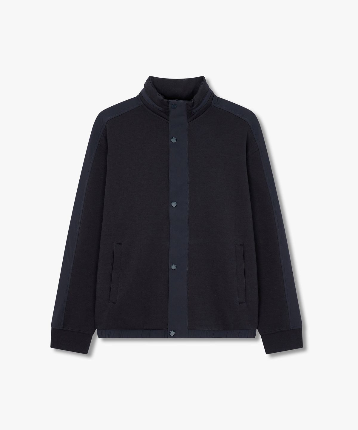 아르마니 익스체인지(ARMANI EXCHANGE) 남성 히든 후디드 배색 패치 자켓_네이비 A415331012