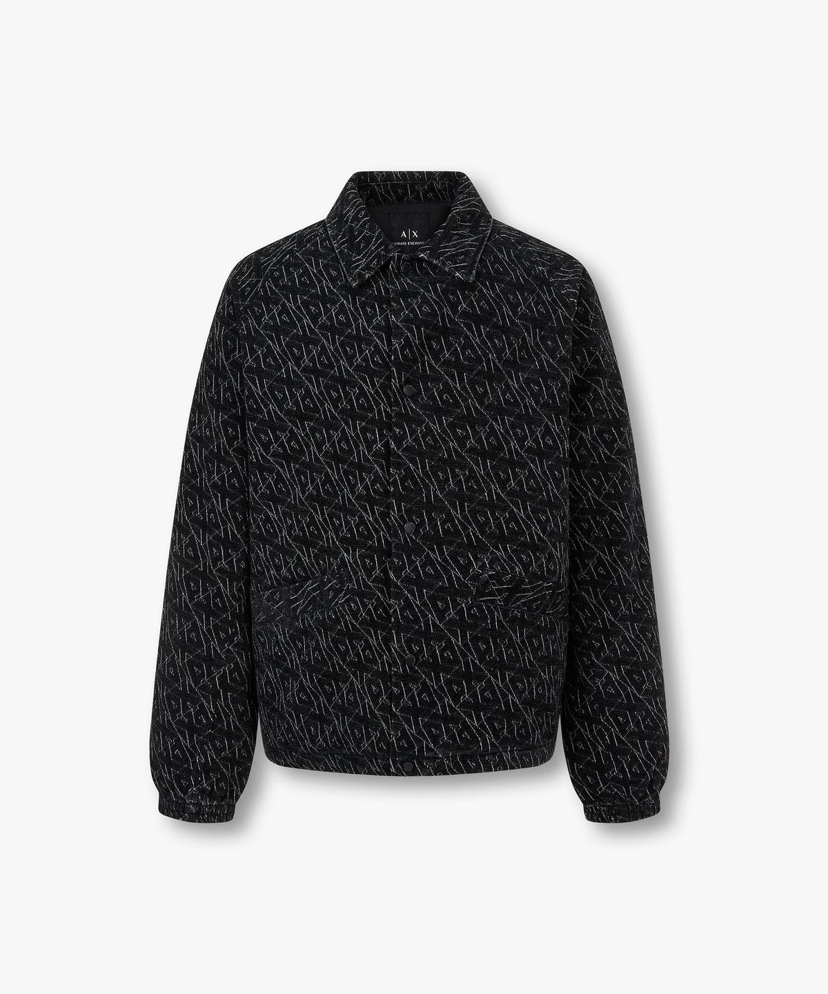 아르마니 익스체인지(ARMANI EXCHANGE) 남성 올오버 자수 로고 자카드 블루종_블랙 A415310023