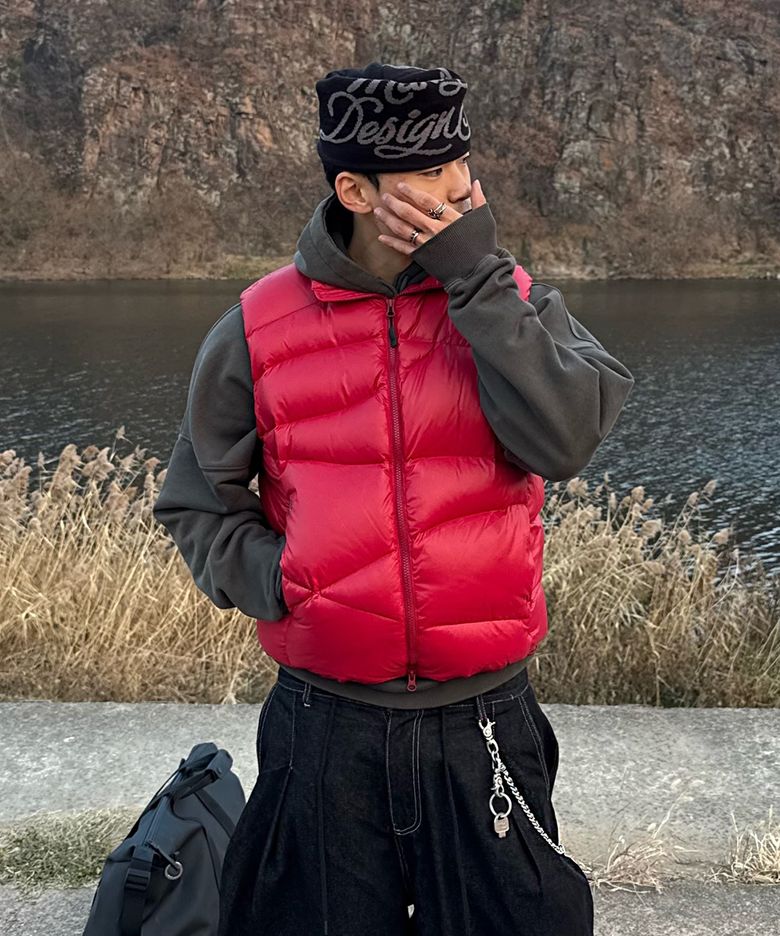 WAVY DOWN VEST RED(MG2FWMB902A)