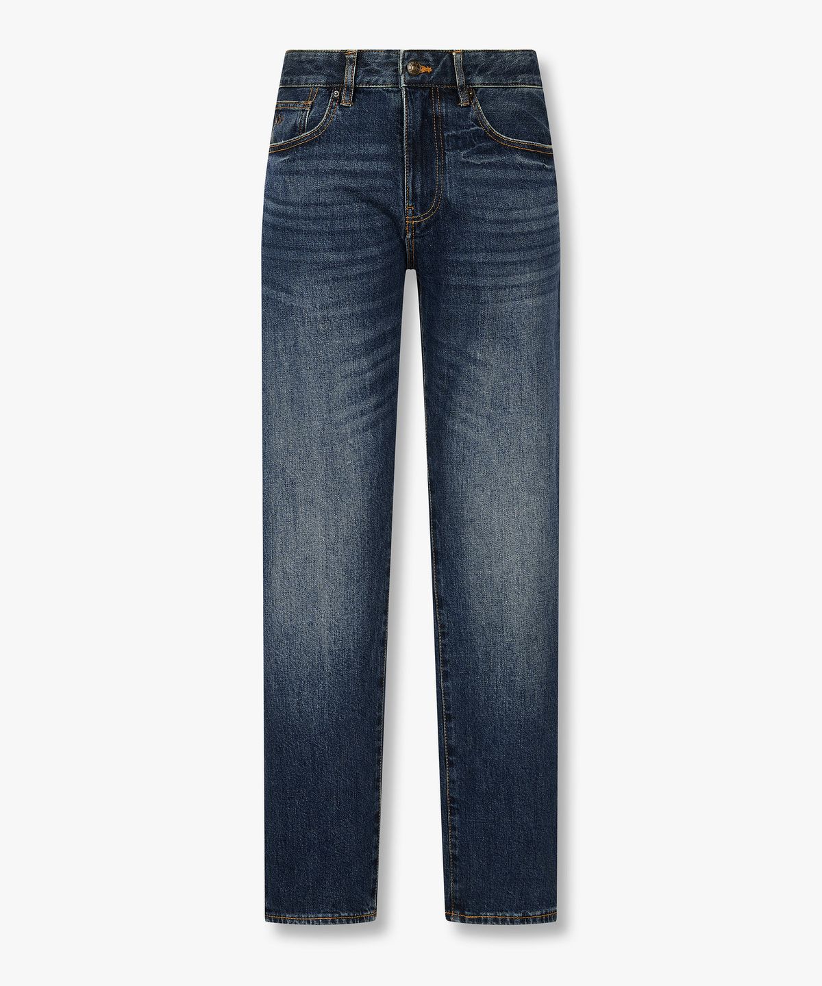 아르마니 익스체인지(ARMANI EXCHANGE) 남성 배색 스티치 슬림 데님 팬츠_블루 A415340004