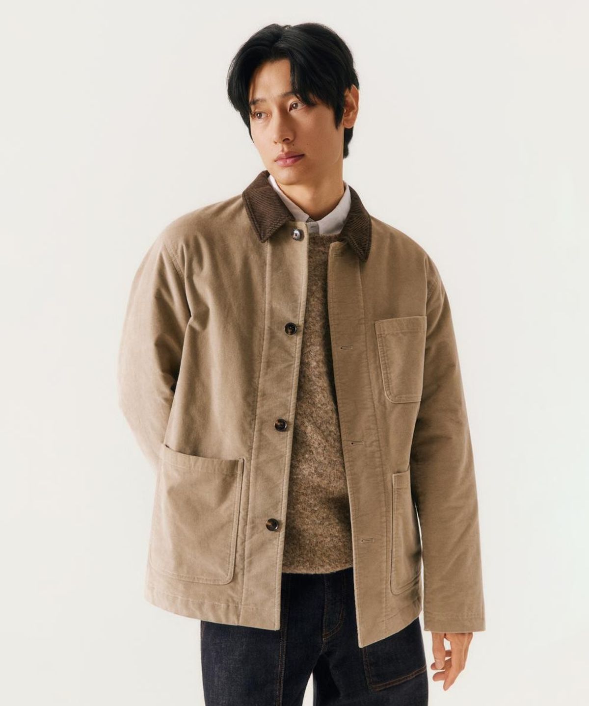 노티그(NOTIG) 코듀로이 자켓 카키_OLW1JKUF104KK