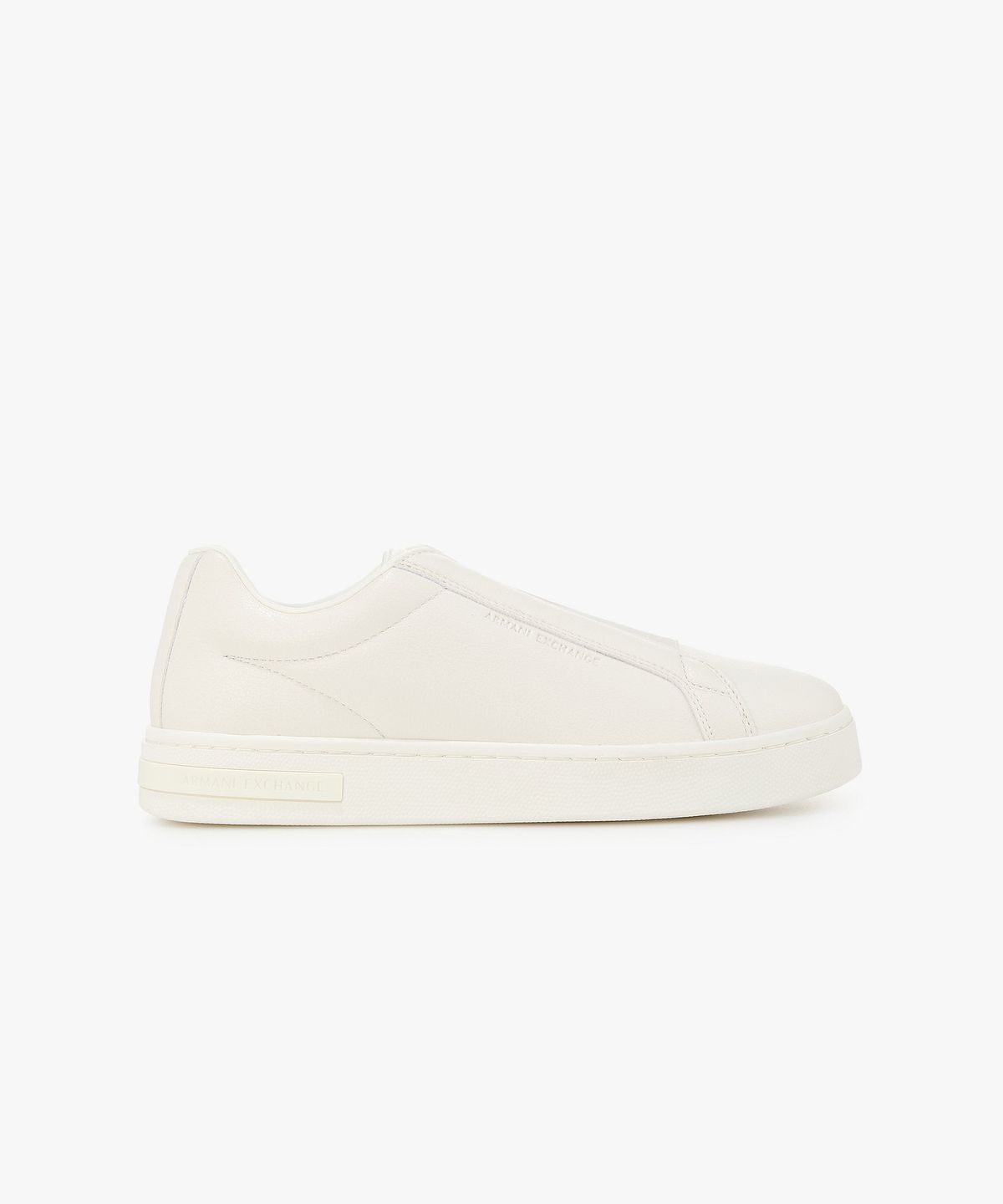 아르마니 익스체인지(ARMANI EXCHANGE) 남성 페이크 레더 밴딩 스니커즈_오프 화이트 A415375001