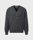 [SUPERIOR] ESSENTIAL SUPERFINE V-NECK CARDIGAN [CHARCOAL]