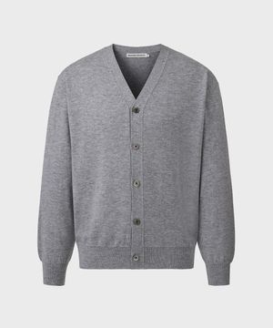 [SUPERIOR] ESSENTIAL SUPERFINE V-NECK CARDIGAN [MELANGE GRAY]